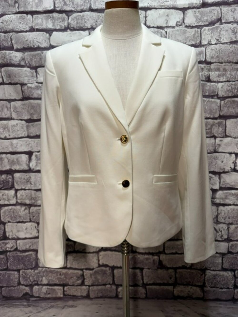 Calvin Klein Ivory Fully lined Long Sleeve Jacket Size 12